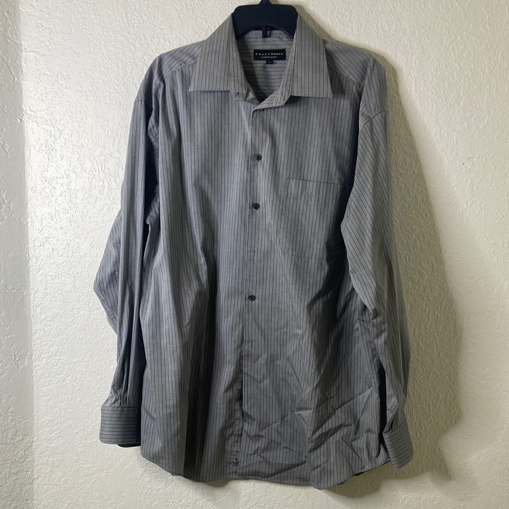Gray Striped Dress Shirt